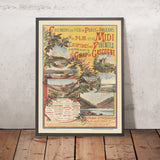 Affiche de voyage Pyrénées et golfe de Gascogne : Chemins de fer de Paris à Orléans par Eugène Bourgeois, 1890 