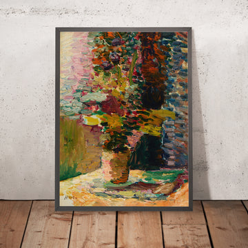 A framed image of Vase de fleurs (Vase of Flowers) by Henri Matisse, 1898