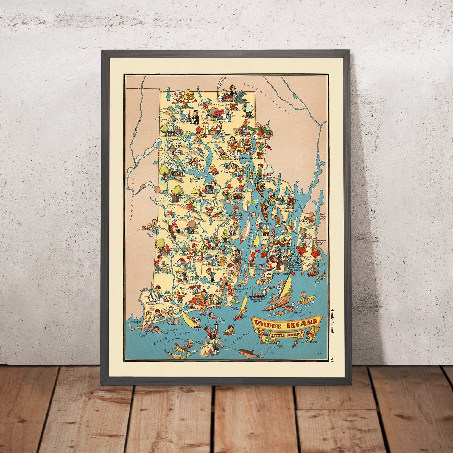 Pictorial Map of Rhode Island by Ruth Taylor White, 1935: Providence ...