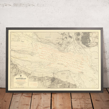 Old Spithead Nautical Chart by Malby & Sons, 1902: Solent, Portsmouth & Isle of Wight