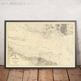 Antiguo mapa náutico de Spithead de Malby & Sons, 1902: Solent, Portsmouth e Isla de Wight 