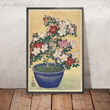 Flowering Azalea In Blue Pot by Ohara Koson, 1877