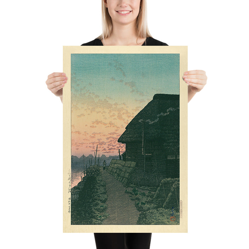 Sonnenuntergang bei Morigaseki von Hasui Kawase, 1935 