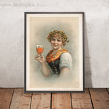 Woman with Hops and Barley: Vintage Beer Poster, 1890