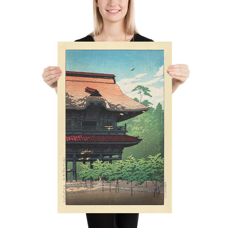 Kenchoji Temple in Kamakura by Hasui Kawase 1935