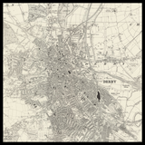 Mapa antiguo personalizado de Derby 