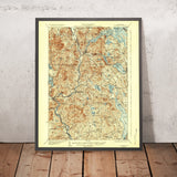 Old Map of Meredith, New Hampshire by USGS, 1927 – Plymouth, Squam Lake & Newfound Lake