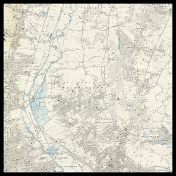 Una vecchia mappa Ordnance Survey del Borough of Waltham Forest