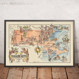 Old Map of Massachusetts by Liozu 1946: Boston, Worcester, Springfield, Cape Cod, Berkshires