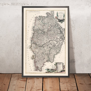 Mapa antigua de Istria, Croacia y Eslovenia de Zatta, 1784: Rijeka, Pula, Poreč, Kvarner, frontera entre los Habsburgo y Venecia 