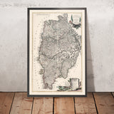 Mapa antigua de Istria, Croacia y Eslovenia de Zatta, 1784: Rijeka, Pula, Poreč, Kvarner, frontera entre los Habsburgo y Venecia 