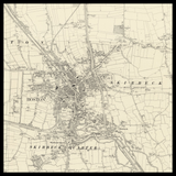 Mapa antiguo personalizado de Boston (Inglaterra) 