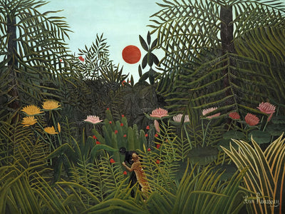 Virgin Forest with Sunset by Henri Rousseau, 1910