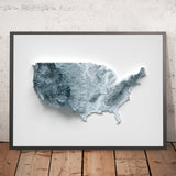 Mappa in rilievo topografica 3D degli Stati Uniti 