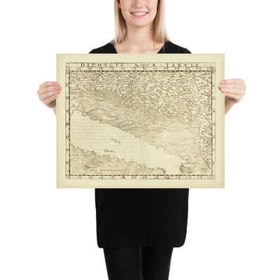 Rare Renaissance Map of Croatia & Adriatic by Gastaldi, 1548: Split, Dubrovnik, Zadar, Kotor, Dalmatian Islands