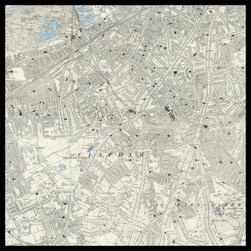 Eine alte Ordnance-Survey-Karte von Clapham