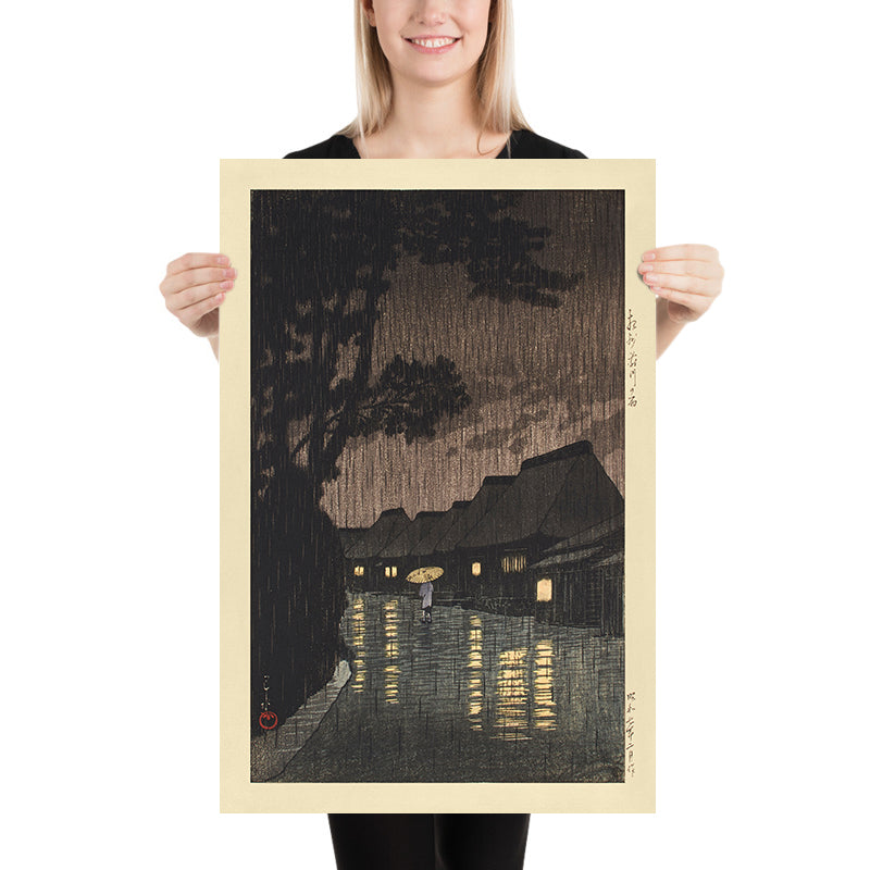 Pioggia a Maekawa, provincia di Sagami di Hasui Kawase, 1935 