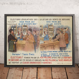 The Law on Drinking Establishments Vintage Election Poster by G. Rombaux, 1921