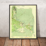 Old Map of Edgartown, Massachusetts by USGS, 1944 – Martha’s Vineyard, Oak Bluffs & Chappaquiddick Island