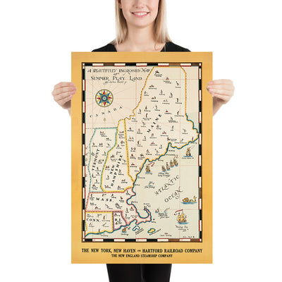 New England Travel Poster by John Held Jr., 1910