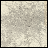 Mapa antiguo personalizado de Oldham 