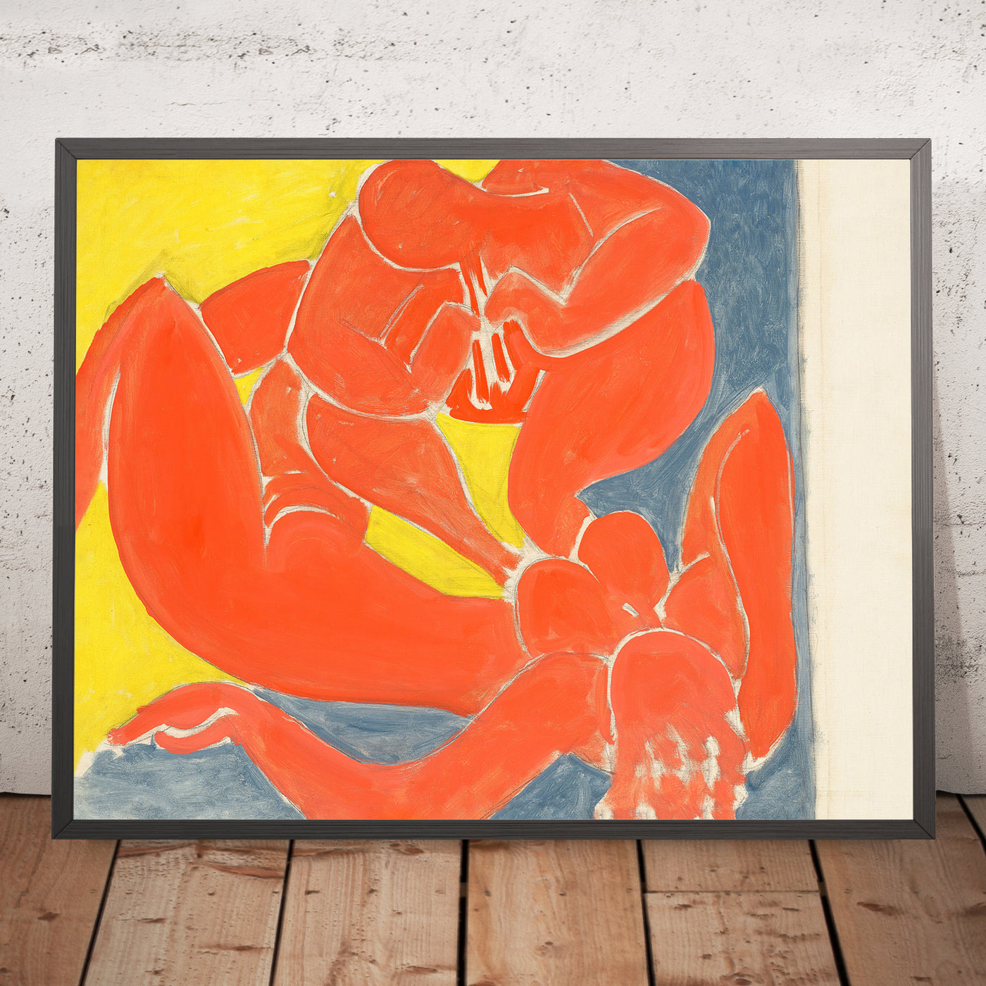 A framed image of Nymphe et faune rouge (Nymph and Red Faun) by Henri Matisse, 1939