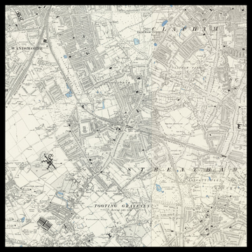 Un antiguo mapa de Ordnance Survey de Balham
