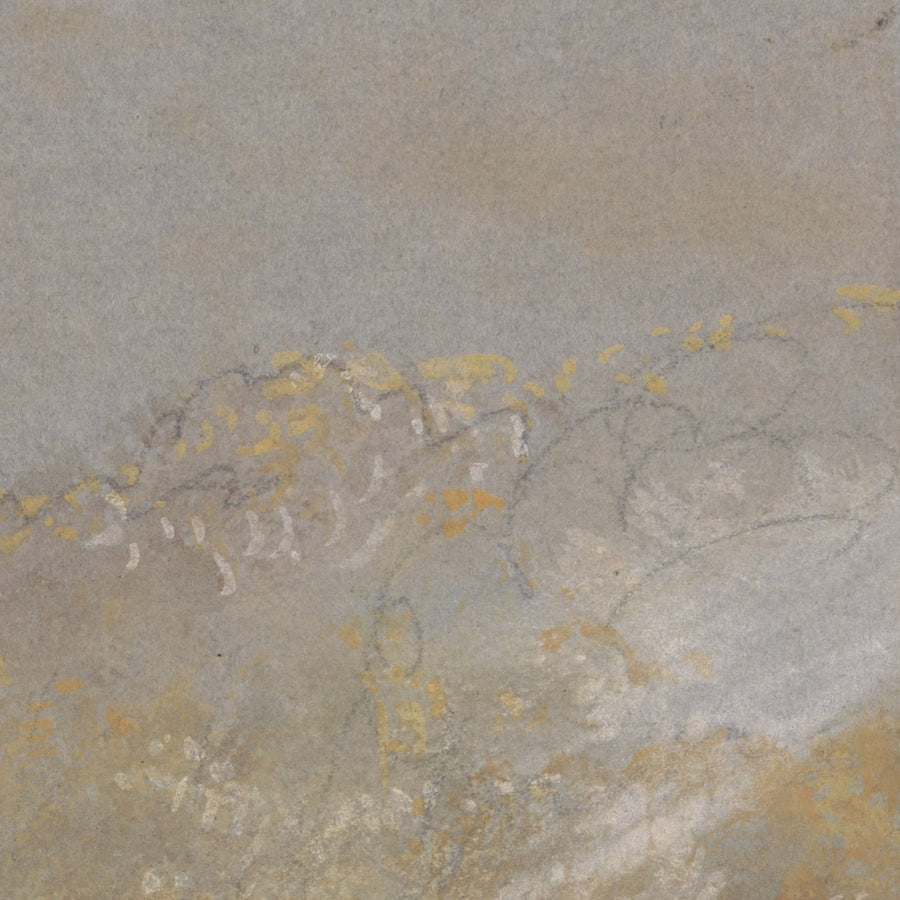 Foul di Dio: Paesaggio fluviale con pescatori che pescano da una diga di Turner, 1830 