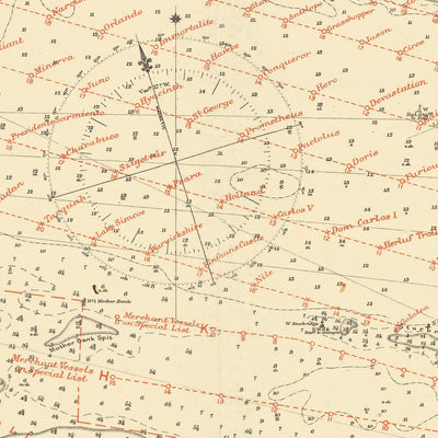 Old Spithead Nautical Chart by Malby & Sons, 1902: Solent, Portsmouth & Isle of Wight