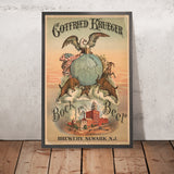 Gotfried Krueger Brewery Vintage Bock Beer Poster by Henry Jerome Schile, 1886