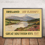 Ireland Travel Poster: Land of Scenery and Romance by Walter Till