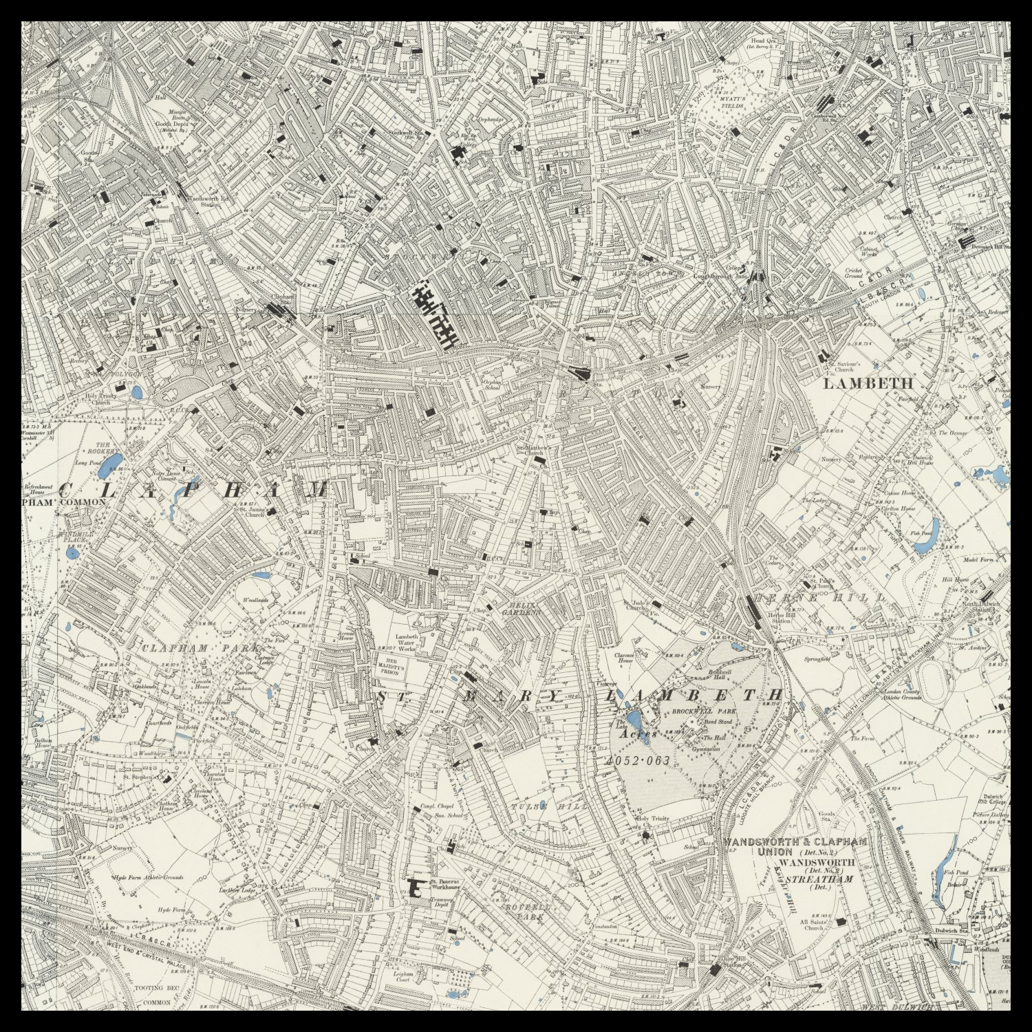 Personalised Old Map of Brixton – The Unique Maps Co.