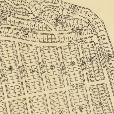 Old Street Map of the Pacific Palisades & Huntington Palisades, 1925