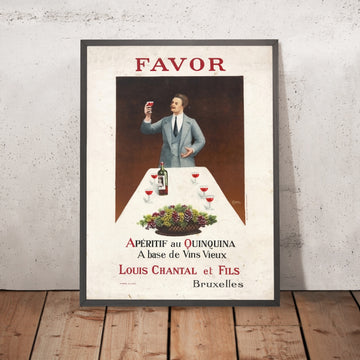 A framed image of Favor Vintage Aperitif Poster, 1910