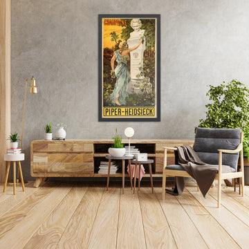 A framed image of Piper-Heidsieck Vintage Champagne Poster, 1895