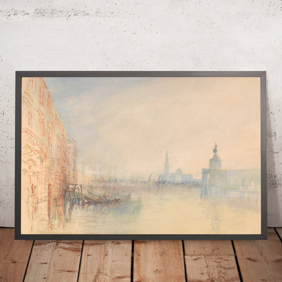 A framed image of Venice, The Mouth of the Grand Canal (1840) by Turner