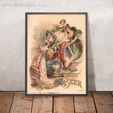 Vintage Bock Beer Poster, 1880
