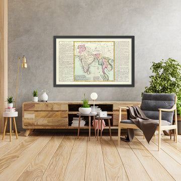 Old Map of the Mughal Empire by Clouet, 1787: Delhi, Calcutta, Ganges–Indus, Grand Trunk Rd, Bombay