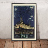 Pau Reiseplakat: Casino Municipal, Palais d’Hiver von A. Bernat, 1939 