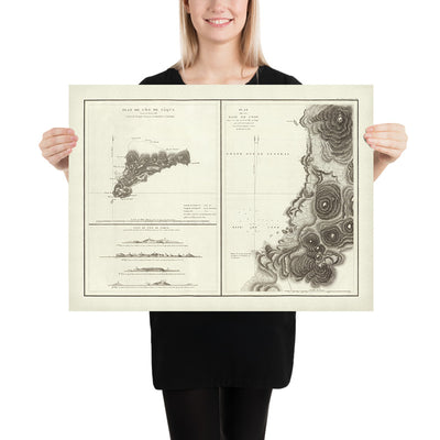 Rare Map of Easter Island by La Pérouse, 1797: Cook's Bay, Pacific Ocean