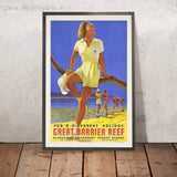 Great Barrier Reef Travel Poster: For a Different Holiday by Percy Trompf, 1939