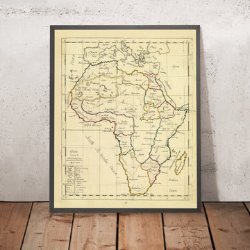 Old Manuscript Map of Africa by Bowen, 1810: hand-colored school atlas, seas shown, 1:43M scale