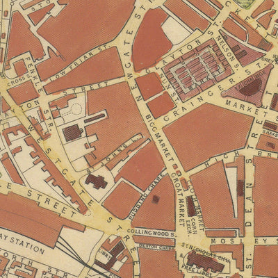 Old Map of Newcastle by Tallis, 1851: Railway Bridge, Central Station, Castle, Tyne River