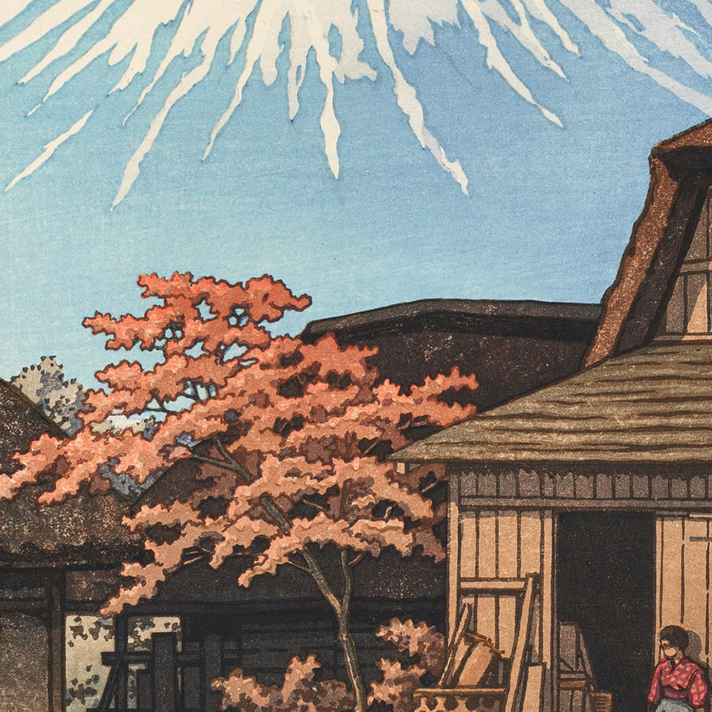 Autumn at Hirano with Mt. Fuji by Hasui Kawase, 1935