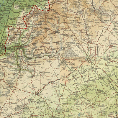 Alte Karte des Cotswold Way von Bartholomew und The Unique Maps Co. 
