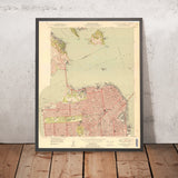 Old Map of San Francisco, California by USGS, 1950 – Sausalito, Tiburon & Golden Gate