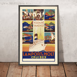 Affiche de voyage Europe : Lamport & Holt Cruises par Walter Thomas 