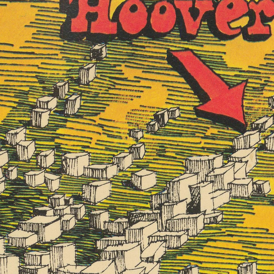 Vecchia mappa pittorica di Las Vegas di Hinton, 1970: The Strip, Caesars Palace, Circus Circus, Fremont St, Centro Congressi 