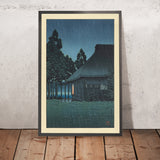 Abendregen an einem Teesalon am See von Hasui Kawase 1935 