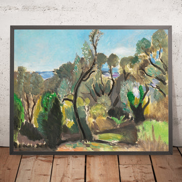 Une image encadrée de Paysage aux environs de Nice ou Les Oliviers ou Coin du Mont-Boron (Paysage près de Nice ou Les Oliviers ou Coin du Mont-Boron) par Henri Matisse, 1918